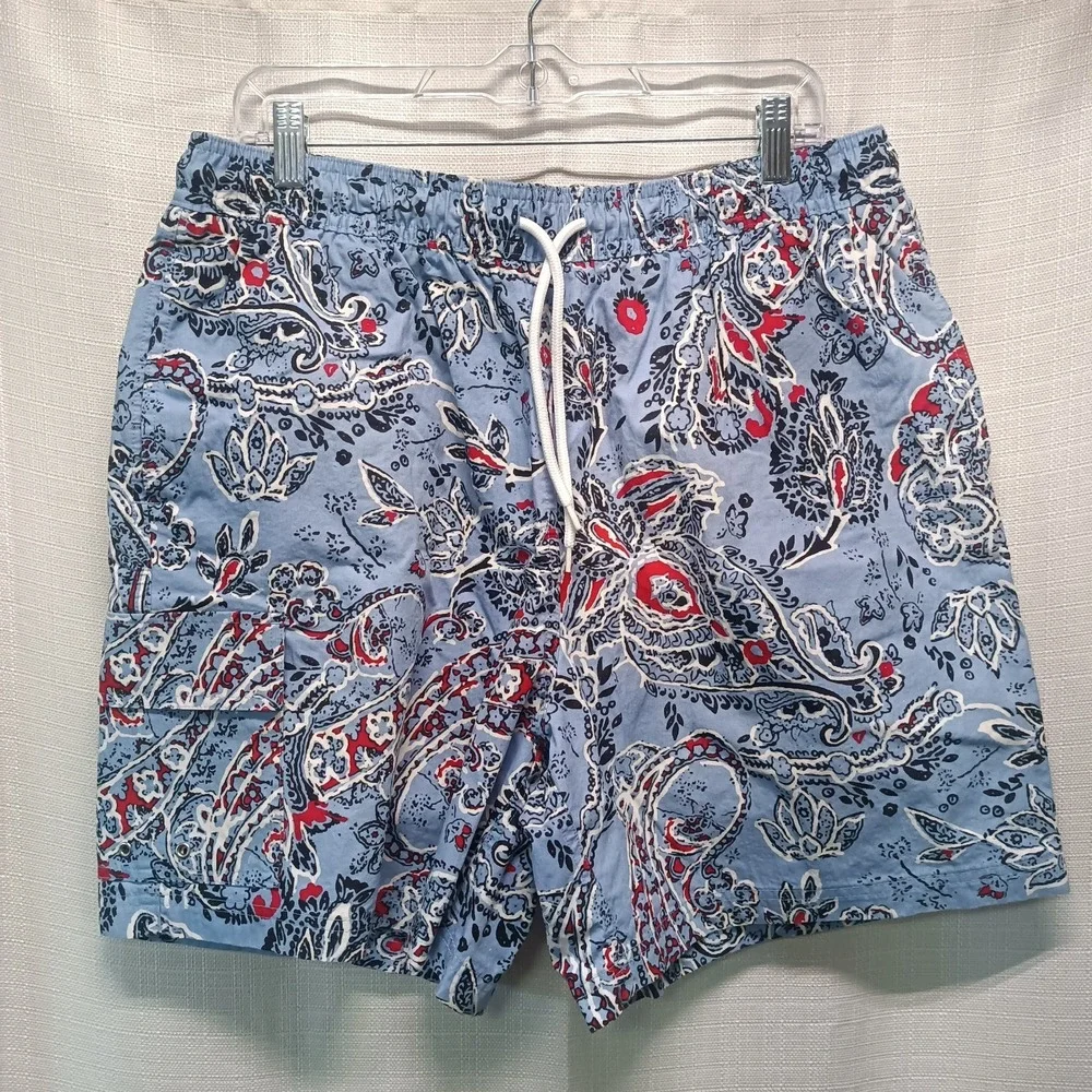 Brooks Brothers 346 Board‎ Swim Shorts Mens L Blue Paisley Mesh Lined Summer